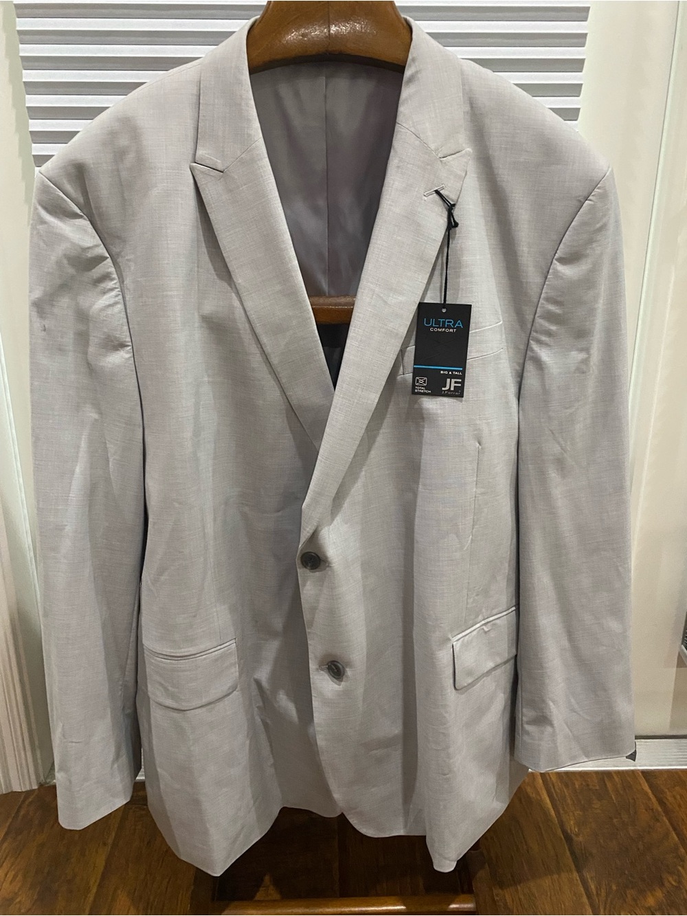 jf j.ferrar Light Gray Two-Button Men's Blazer